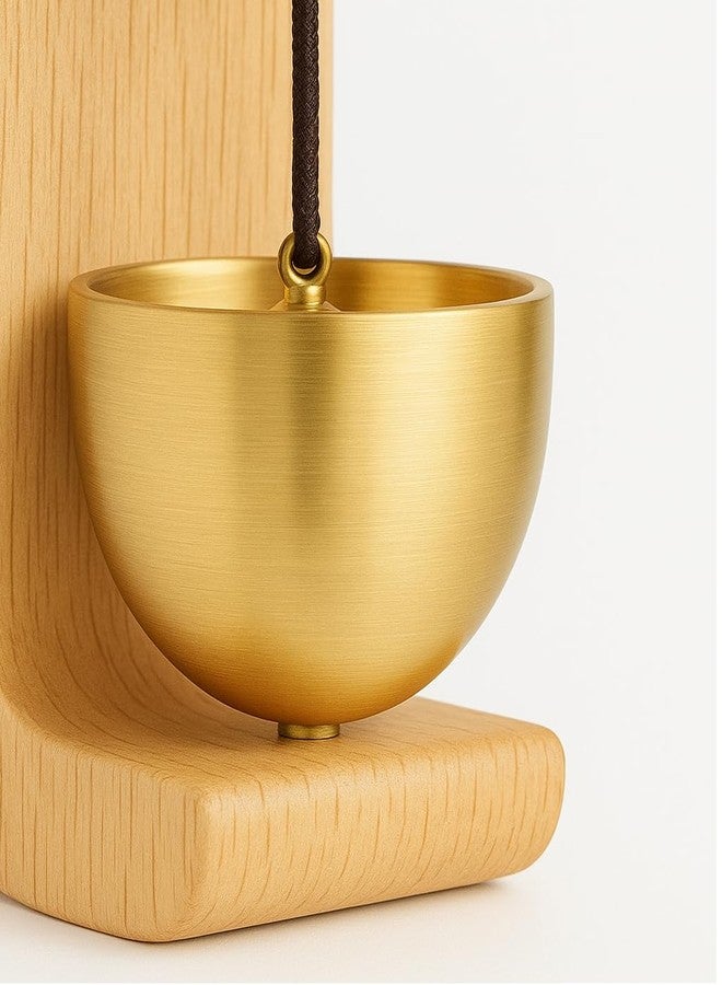 Windwarrior Wooden Door Chime with Brass Bell - Pack of 2 - Vintage Handmade Wall Hanging Door Bells for Home Entrance, Positive Vibes & Good Luck - Indoor Outdoor Decor - Image 2